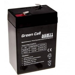 Green Cell 6V 5Ah (4.6mm) 5000mAh VRLA AGM accu