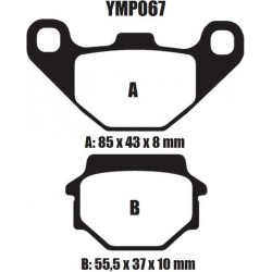 Quad remblokken voorzijde & achterzijde TBG diverse modellen 2006 - 2012 remblok rem achter voor YMP067