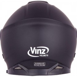 Vinz Santiago Systeemhelm / Motor Helm / Klaphelm - Mat Zwart-Small