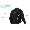 JET - Motorcycle jacket Ladies Textile Motorcycle Motorcycle jacket waterproof (3XL (18/20), Black / Blue)
