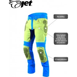 JET - Motorbroek Spijkerboek - Kevlar Safety Broeken Aramide gevoerd CE - Protectie Stretch Panels Tech Pro (Blauw, W 36 L 34)